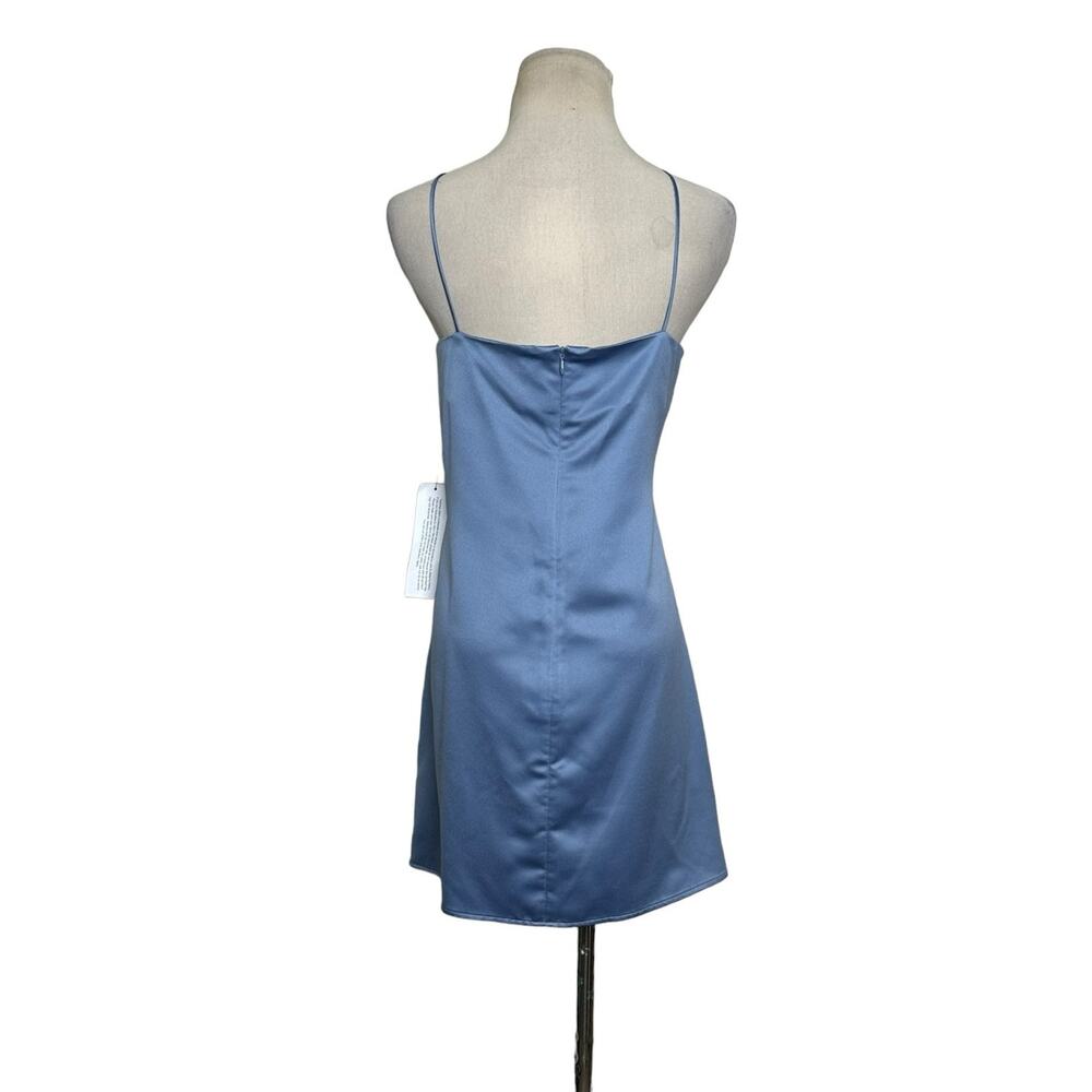 Topshop slate blue mini slip dress with side twist size 10 - Picture 3 of 15